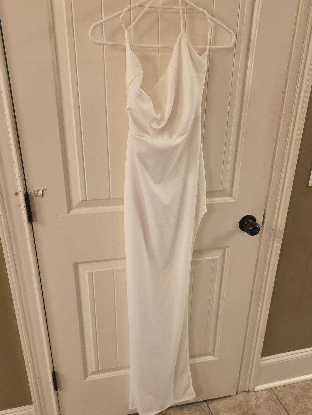 Windsor White Cowl Neck Maxi Slip Dress